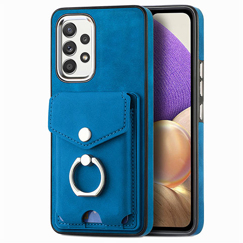 Custodia Silicone Morbida In Pelle Cover SD3 per Samsung Galaxy A32 5G Blu