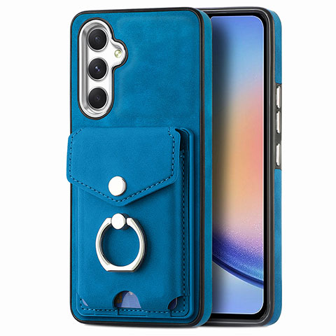 Custodia Silicone Morbida In Pelle Cover SD3 per Samsung Galaxy A34 5G Blu