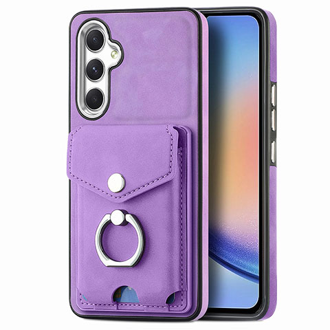 Custodia Silicone Morbida In Pelle Cover SD3 per Samsung Galaxy A34 5G Lavanda