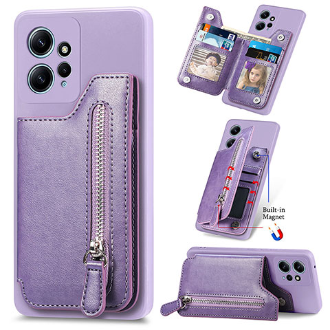 Custodia Silicone Morbida In Pelle Cover SD3 per Xiaomi Redmi Note 12 4G Viola