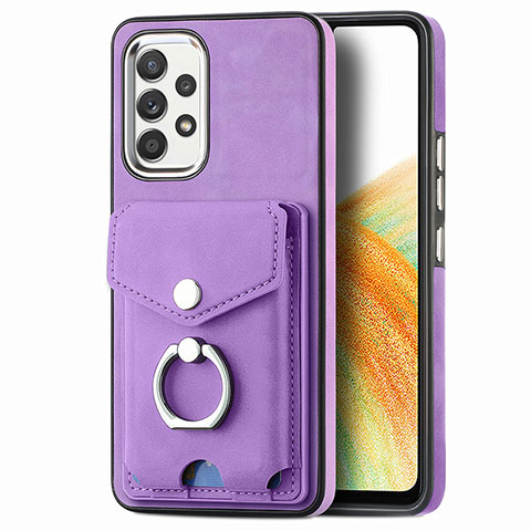 Custodia Silicone Morbida In Pelle Cover SD4 per Samsung Galaxy A33 5G Viola