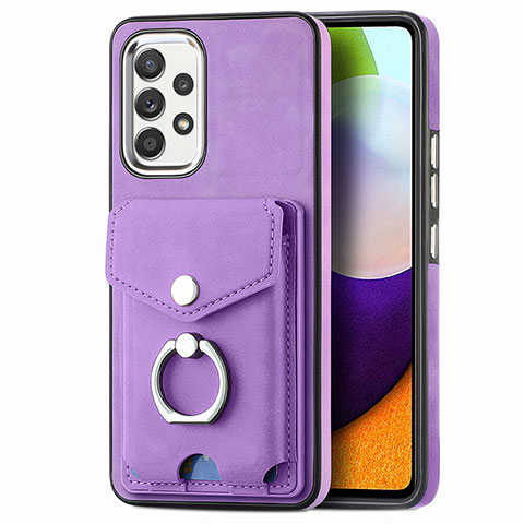 Custodia Silicone Morbida In Pelle Cover SD4 per Samsung Galaxy A52 4G Viola