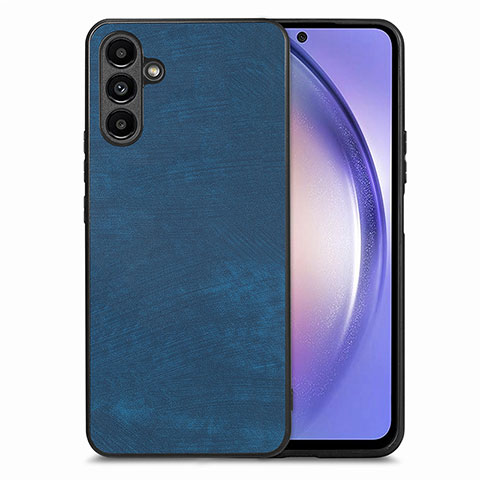 Custodia Silicone Morbida In Pelle Cover SD4 per Samsung Galaxy A54 5G Blu