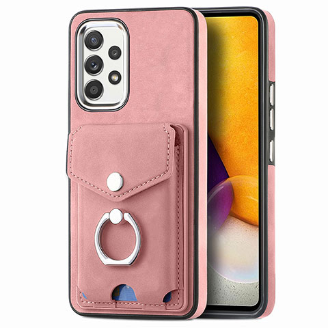 Custodia Silicone Morbida In Pelle Cover SD4 per Samsung Galaxy A72 4G Rosa