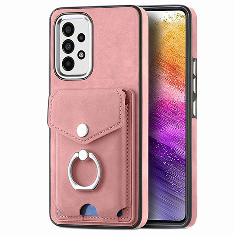 Custodia Silicone Morbida In Pelle Cover SD4 per Samsung Galaxy A73 5G Rosa