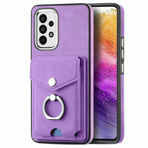 Custodia Silicone Morbida In Pelle Cover SD4 per Samsung Galaxy A73 5G Viola