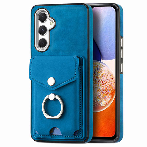 Custodia Silicone Morbida In Pelle Cover SD4 per Samsung Galaxy M44 5G Blu