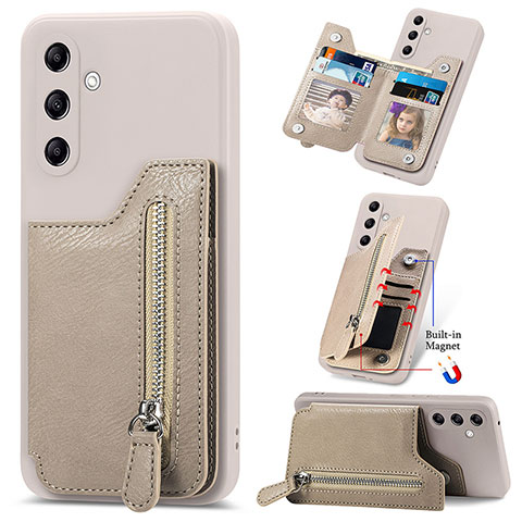 Custodia Silicone Morbida In Pelle Cover SD5 per Samsung Galaxy A34 5G Khaki