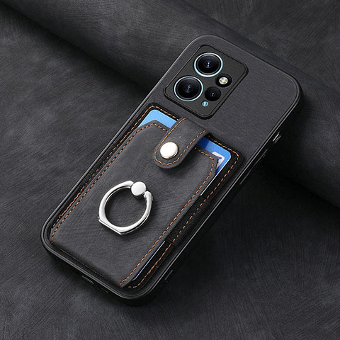 Custodia Silicone Morbida In Pelle Cover SD5 per Xiaomi Redmi Note 12 4G Nero