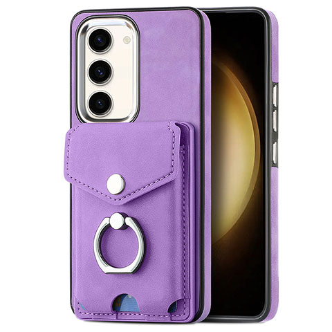 Custodia Silicone Morbida In Pelle Cover SD7 per Samsung Galaxy S22 5G Lavanda