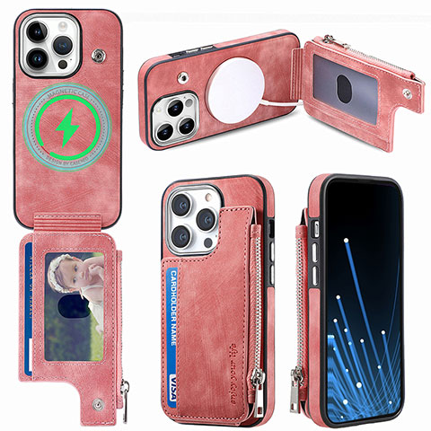 Custodia Silicone Morbida In Pelle Cover SD9 per Apple iPhone 16 Pro Max Rosa