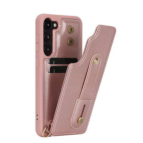 Custodia Silicone Morbida In Pelle Cover SY1 per Samsung Galaxy S22 5G Oro Rosa