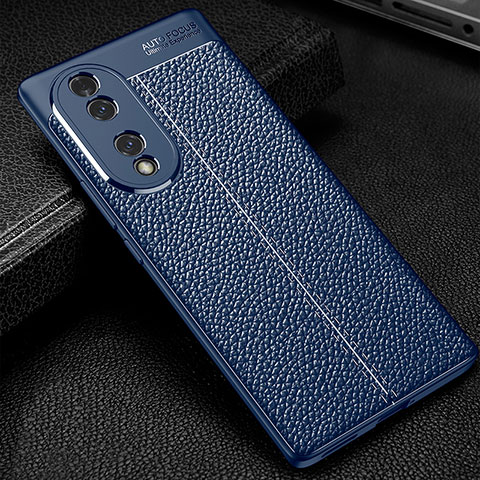 Custodia Silicone Morbida In Pelle Cover WL1 per Huawei Honor 70 5G Blu