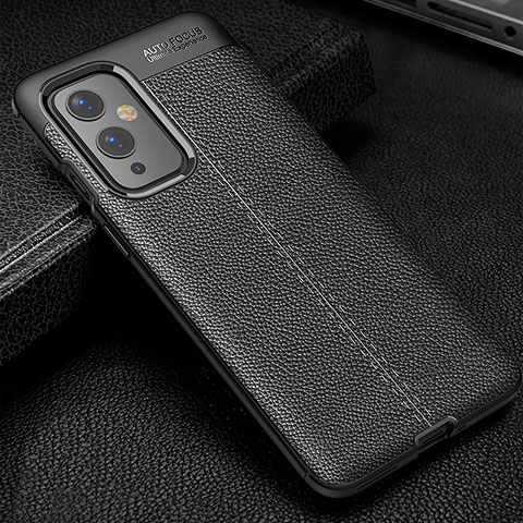 Custodia Silicone Morbida In Pelle Cover WL1 per OnePlus 9 5G Nero