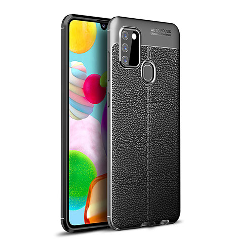 Custodia Silicone Morbida In Pelle Cover WL1 per Samsung Galaxy A21s Nero