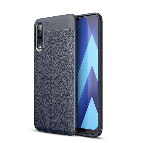 Custodia Silicone Morbida In Pelle Cover WL1 per Samsung Galaxy A70 Blu