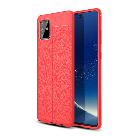 Custodia Silicone Morbida In Pelle Cover WL1 per Samsung Galaxy M60s Rosso