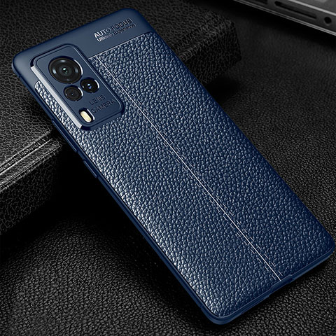 Custodia Silicone Morbida In Pelle Cover WL1 per Vivo X60 Pro 5G Blu