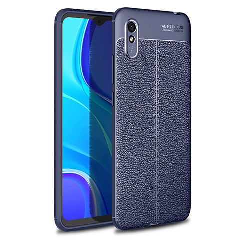 Custodia Silicone Morbida In Pelle Cover WL1 per Xiaomi Redmi 9A Blu