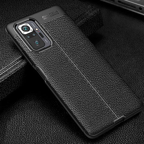 Custodia Silicone Morbida In Pelle Cover WL1 per Xiaomi Redmi Note 10 Pro 4G Nero