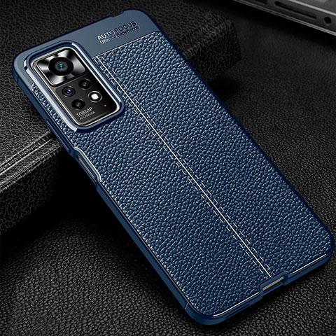 Custodia Silicone Morbida In Pelle Cover WL1 per Xiaomi Redmi Note 11 Pro 4G Blu