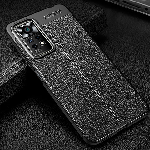 Custodia Silicone Morbida In Pelle Cover WL1 per Xiaomi Redmi Note 11 Pro 5G Nero