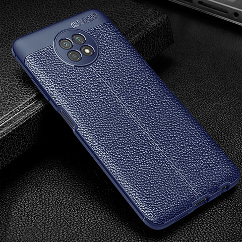 Custodia Silicone Morbida In Pelle Cover WL1 per Xiaomi Redmi Note 9 5G Blu