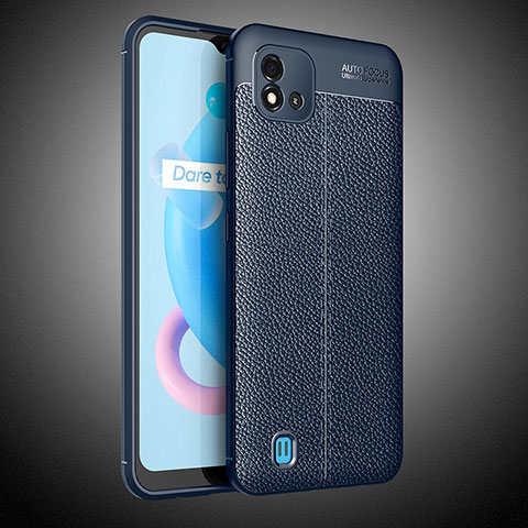 Custodia Silicone Morbida In Pelle Cover WL2 per Realme C20 Blu