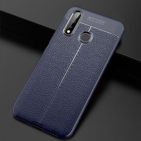 Custodia Silicone Morbida In Pelle Cover WL2 per Vivo Y19 Blu