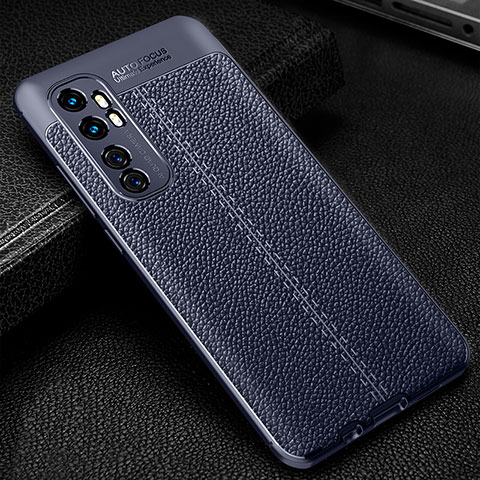 Custodia Silicone Morbida In Pelle Cover WL2 per Xiaomi Mi Note 10 Lite Blu