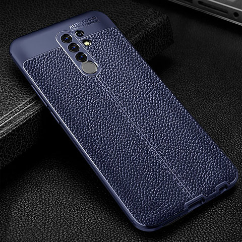 Custodia Silicone Morbida In Pelle Cover WL2 per Xiaomi Redmi 9 Blu