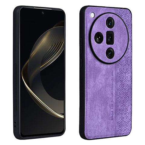 Custodia Silicone Morbida In Pelle Cover YZ1 per Oppo Find X7 Ultra 5G Lavanda