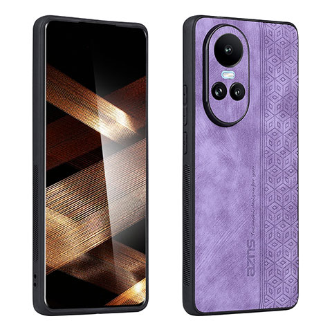 Custodia Silicone Morbida In Pelle Cover YZ1 per Oppo Reno10 Pro 5G Lavanda