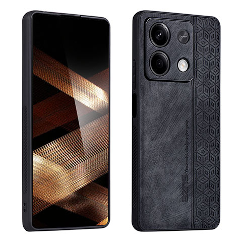 Custodia Silicone Morbida In Pelle Cover YZ1 per Xiaomi Redmi Note 13 5G Nero