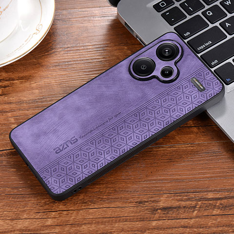 Custodia Silicone Morbida In Pelle Cover YZ1 per Xiaomi Redmi Note 13 Pro+ Plus 5G Lavanda