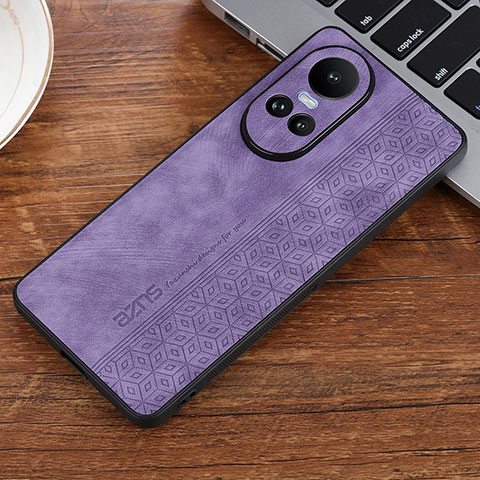 Custodia Silicone Morbida In Pelle Cover YZ2 per Oppo Reno10 5G Lavanda