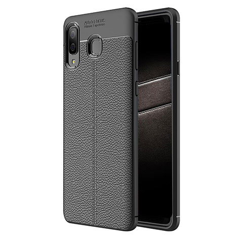 Custodia Silicone Morbida In Pelle K01 per Samsung Galaxy A8 Star Nero