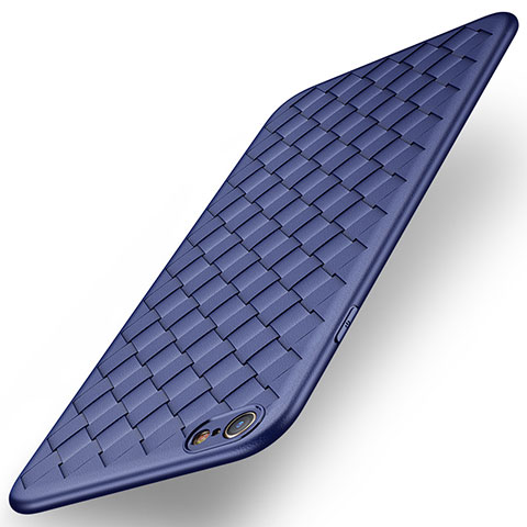 Custodia Silicone Morbida In Pelle per Apple iPhone 6 Blu