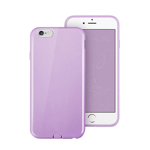 Custodia Silicone Morbida Lucido per Apple iPhone 6 Plus Viola