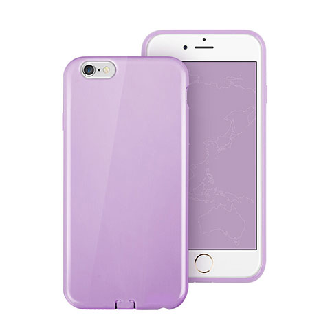 Custodia Silicone Morbida Lucido per Apple iPhone 6 Viola