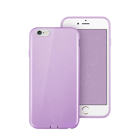 Custodia Silicone Morbida Lucido per Apple iPhone 6S Viola