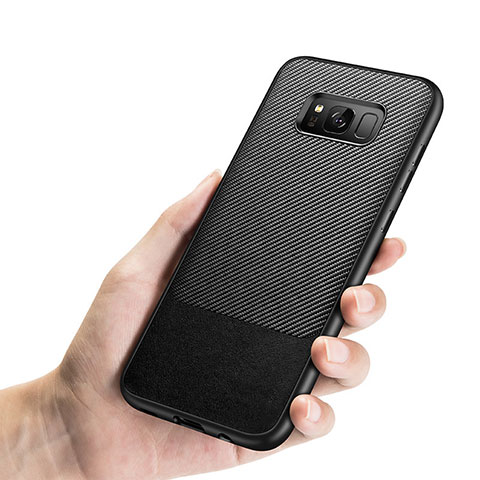 Custodia Silicone Morbida Spigato B03 per Samsung Galaxy S8 Nero