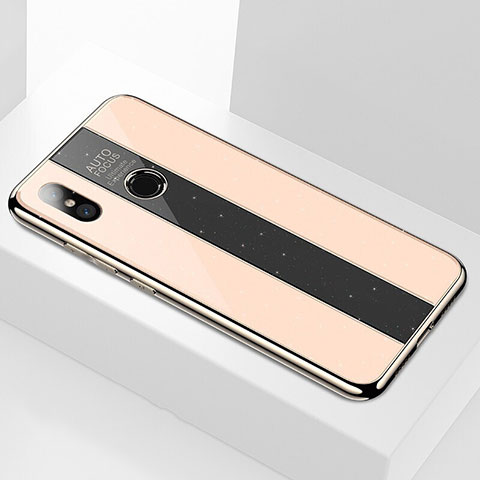 Custodia Silicone Specchio Laterale Cover A01 per Xiaomi Mi 8 Oro