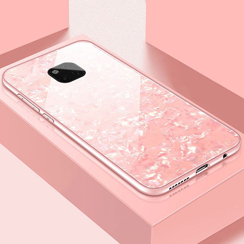 Custodia Silicone Specchio Laterale Cover M01 per Huawei Mate 20 Pro Oro Rosa