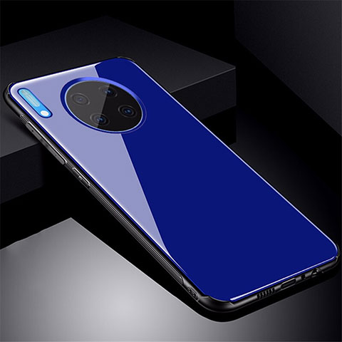 Custodia Silicone Specchio Laterale Cover M01 per Huawei Mate 30E Pro 5G Blu