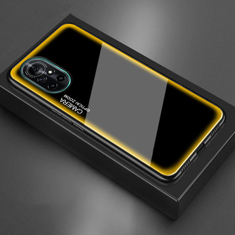 Custodia Silicone Specchio Laterale Cover M01 per Huawei Nova 8 5G Giallo
