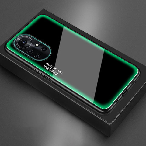 Custodia Silicone Specchio Laterale Cover M01 per Huawei Nova 8 Pro 5G Verde