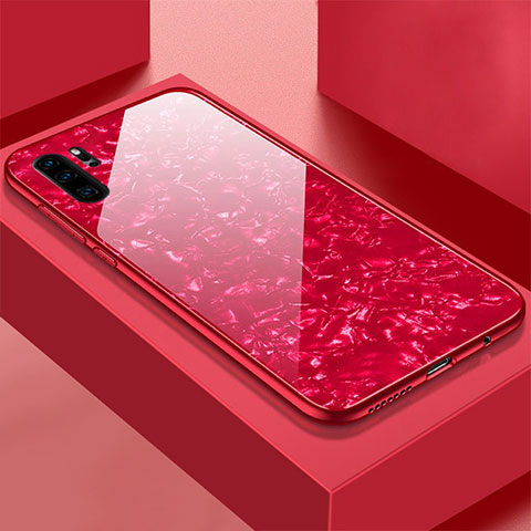 Custodia Silicone Specchio Laterale Cover M01 per Huawei P30 Pro New Edition Rosso