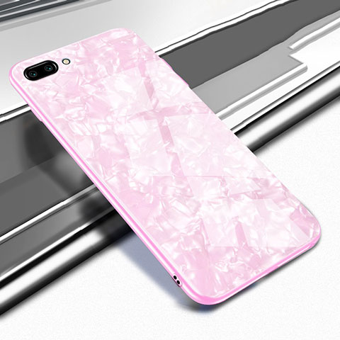 Custodia Silicone Specchio Laterale Cover M01 per Oppo A5 Rosa