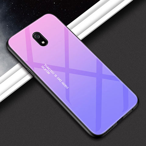 Custodia Silicone Specchio Laterale Cover M01 per Xiaomi Redmi 8A Viola